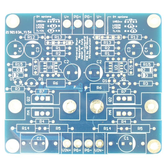 Bi-polar Universal Shunt Regulator Board (PCB only, no parts)