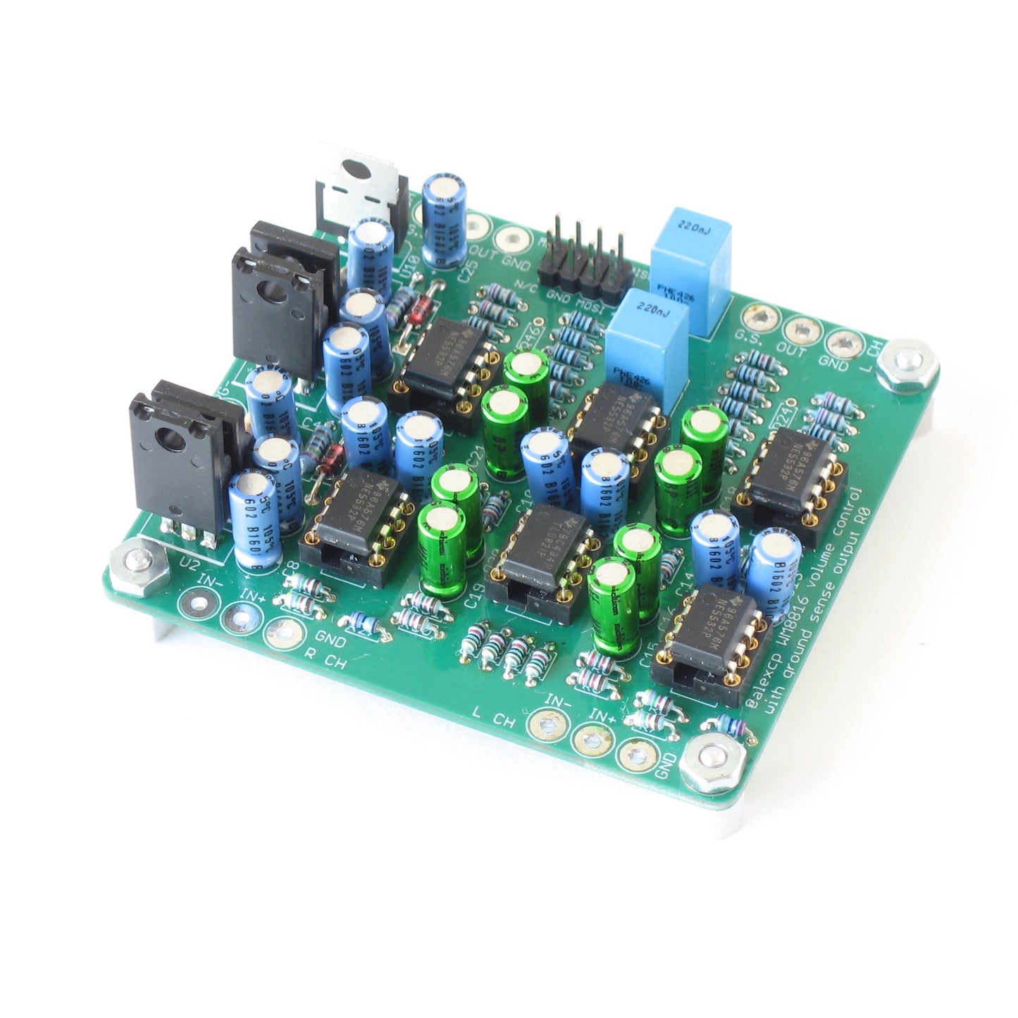 WM8816/MAS6116 Balanced Digital Volume Control Board with Ground Sensing (PCB only, no parts)