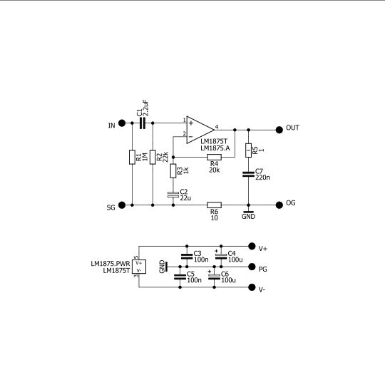 LM1875 Amplifier and Power Supply Board Set (three PCBs, no parts)